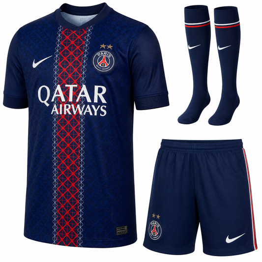 Kit Enfant PARIS SG 2025-26 - Flocage Champions d'Europe - 26 ⭐️⭐️